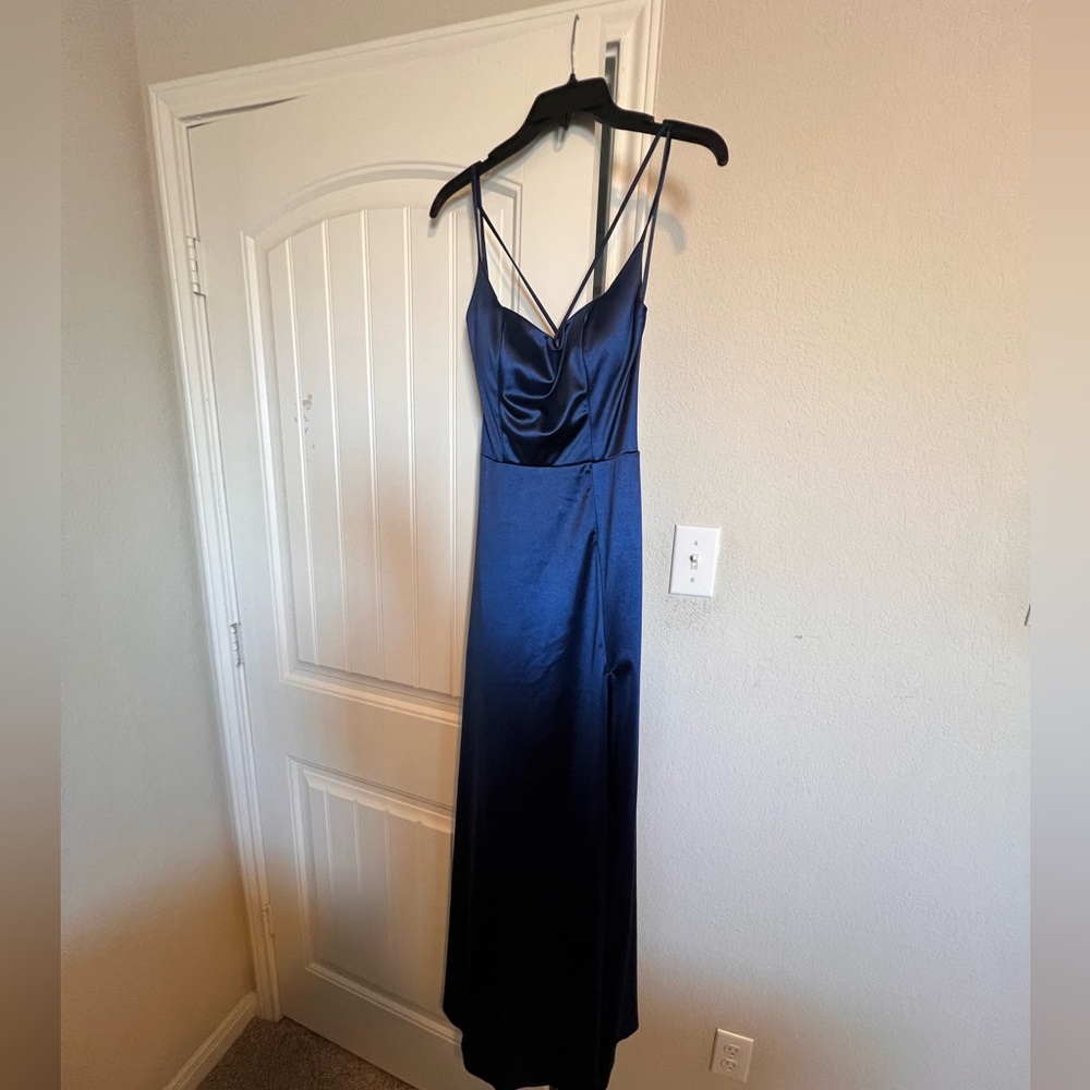Blue Long Dress with slit